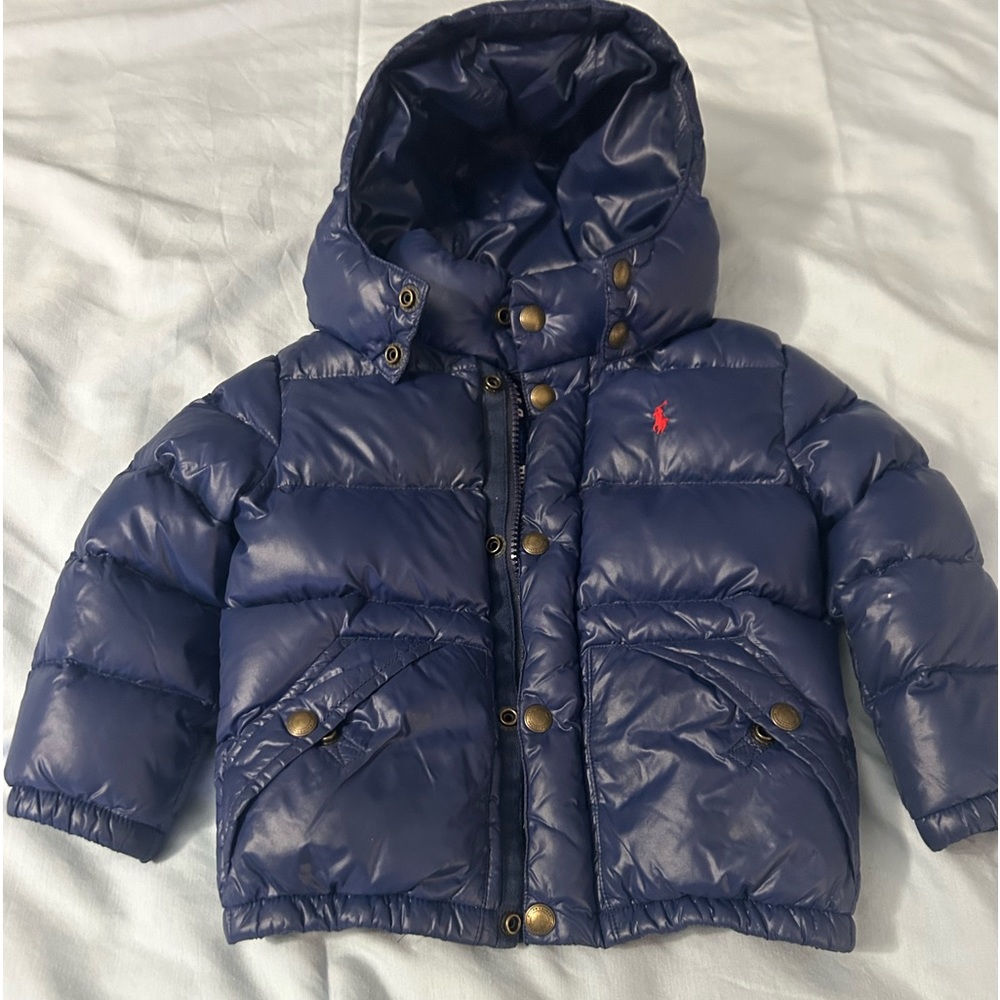 Boys 3T navy Polo puff coat by Ralph Lauren